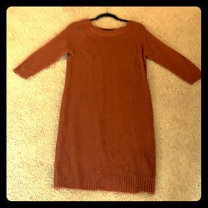 Rust colored, 3/4 sleeve, sweater dress